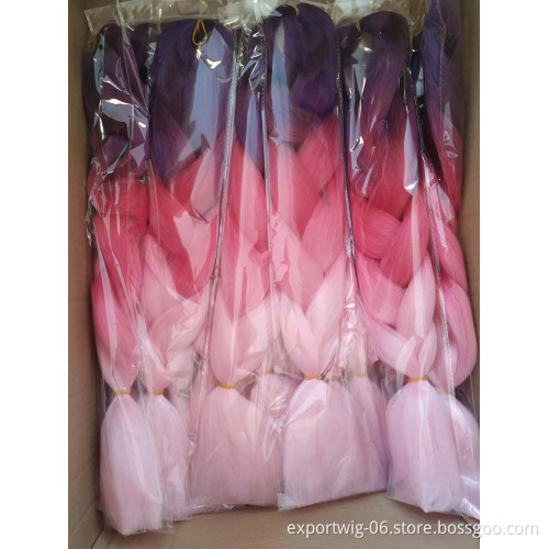 Hot selling Jumbo Ombre Braiding Hair wholesale  100g 24inch Synthetic jumbo hair braids private label braiding hair
